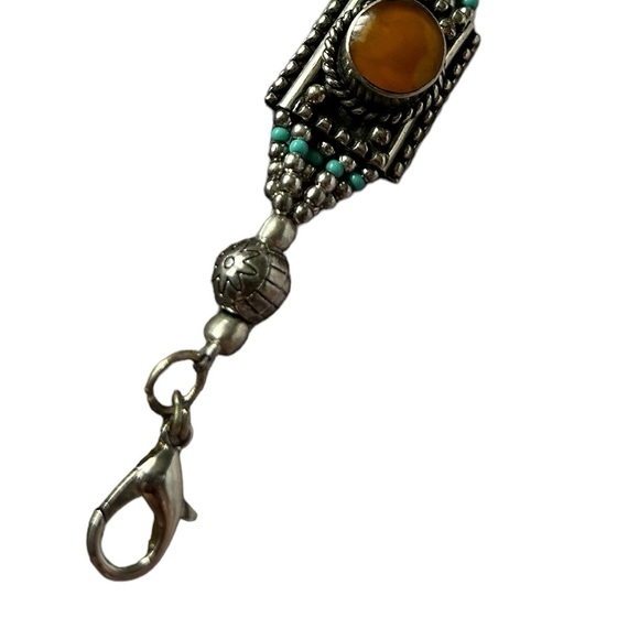 NEW Handmade Tibetan Silver with Genuine Coral & Turquoise Bracelet. - Picture 4 of 9